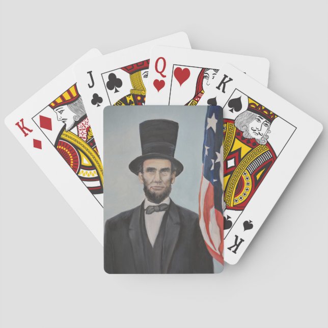 Lincoln mit Flag Portrait Spielkarten (Rückseite)
