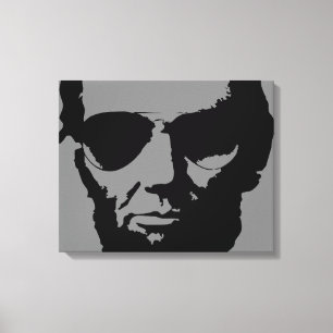 Lincoln mit Flieger-Sonnenbrille (Schwarzes) Leinwanddruck