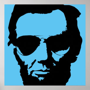 Lincoln mit Pilotenbrille (Schwarz) Poster