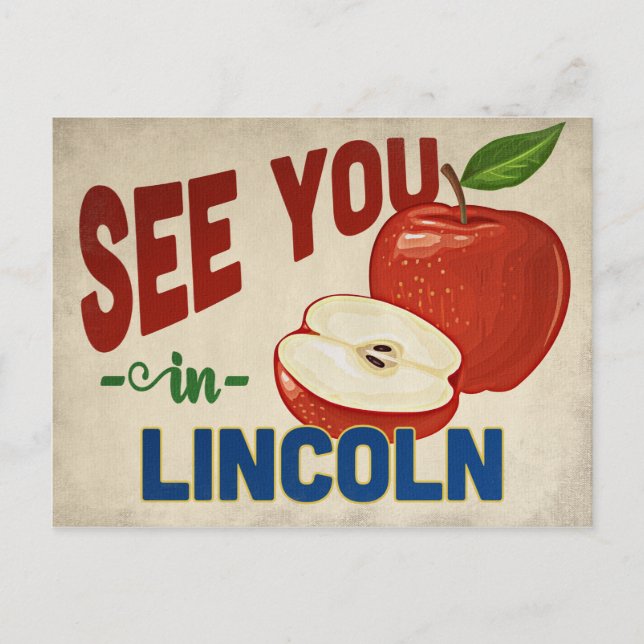 Lincoln Nebraska Apple - Vintage Travel Postkarte (Vorderseite)