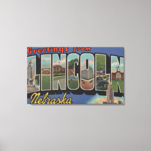 Lincoln, Nebraska - große Buchstabe-Szenen Leinwanddruck