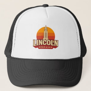 Lincoln Nebraska Hauptstadt Retro Sunset Sehensw Truckerkappe