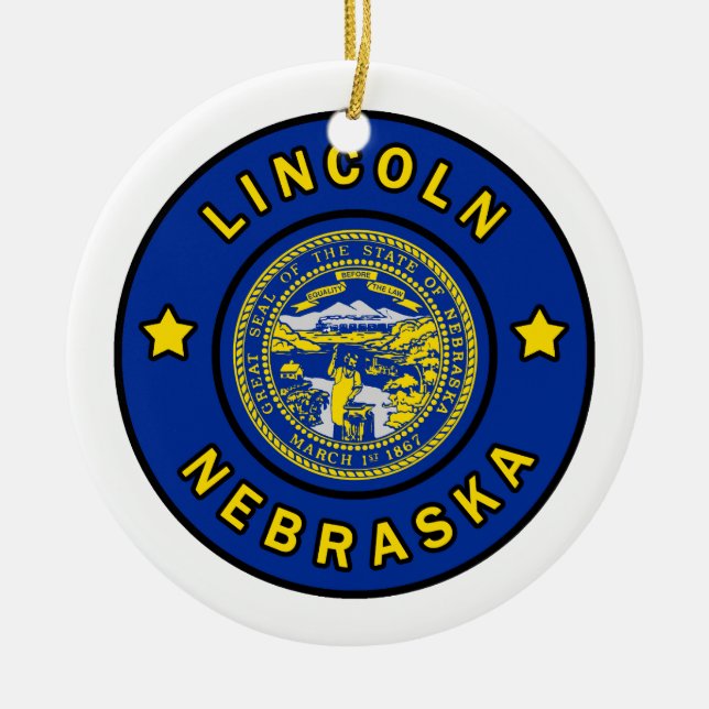 Lincoln Nebraska Keramik Ornament (Vorne)