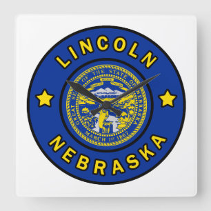 Lincoln Nebraska Quadratische Wanduhr