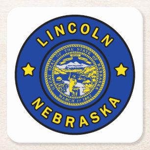 Lincoln Nebraska Rechteckiger Pappuntersetzer