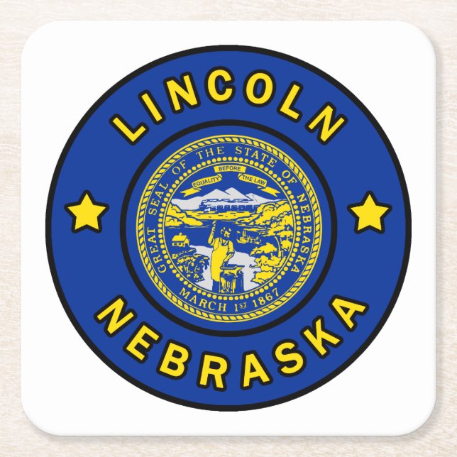 Lincoln Nebraska Rechteckiger Pappuntersetzer (Vorderseite)
