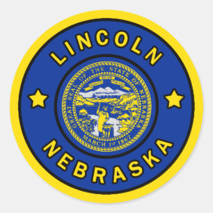 Lincoln Nebraska Runder Aufkleber
