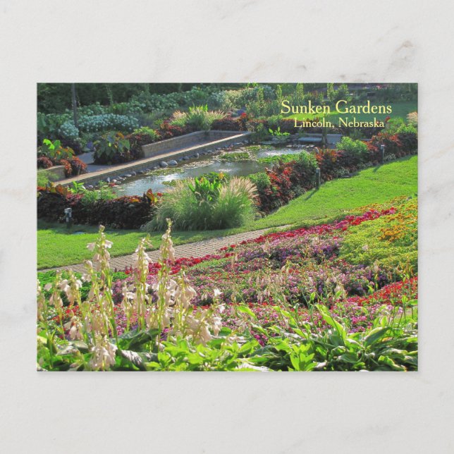 Lincoln, Nebraska Sunken Gardens #223 Postkarte (Vorderseite)