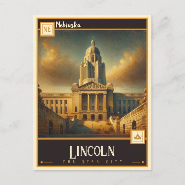 Lincoln, Nebraska | VINTAG Postkarte (Vorderseite)
