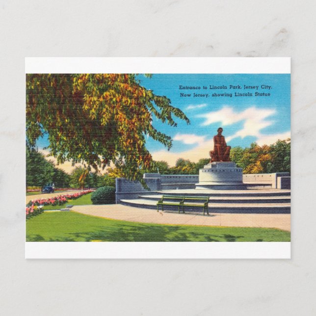 Lincoln Park, Jersey City, New Jersey Postkarte (Vorderseite)