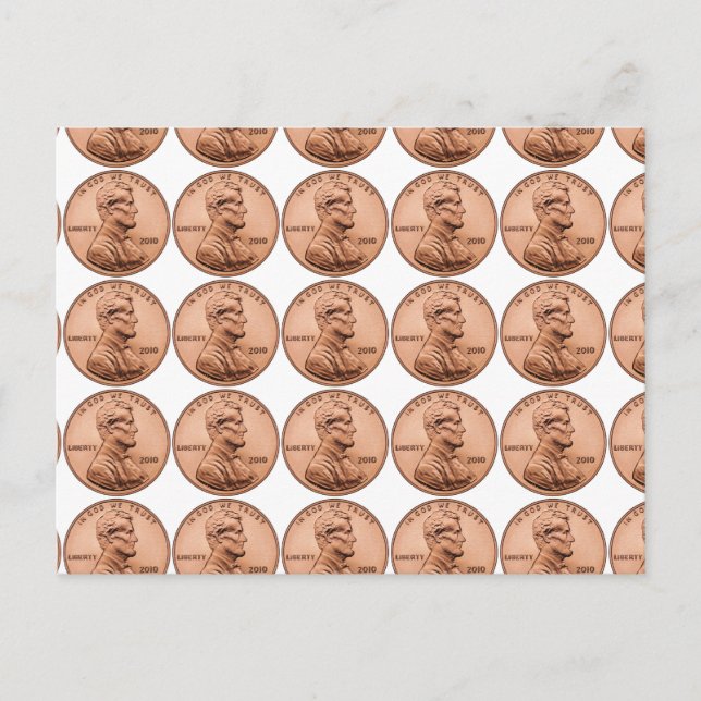 Lincoln Pennies Postcard Postkarte (Vorderseite)