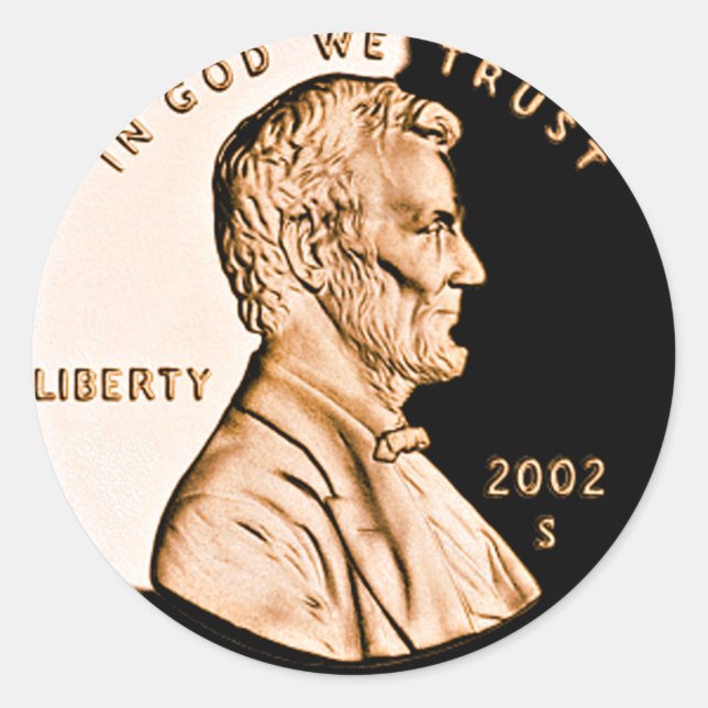 Lincoln Penny 2 Runder Aufkleber (Vorderseite)