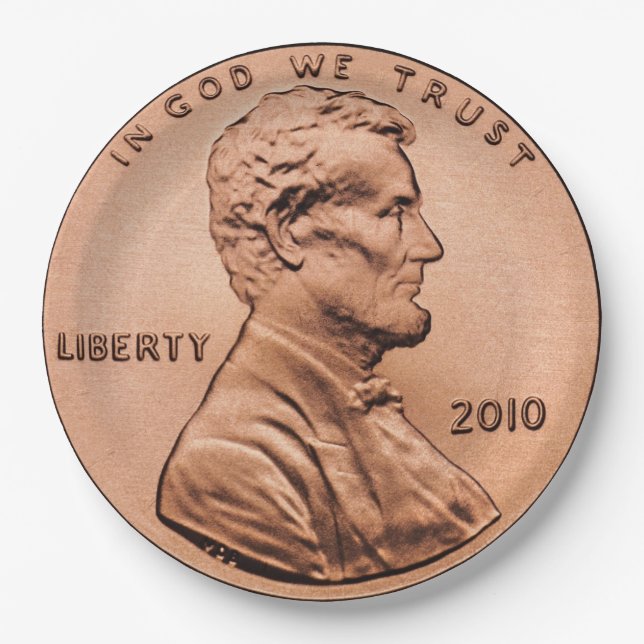 Lincoln Penny Pappteller (Vorderseite)