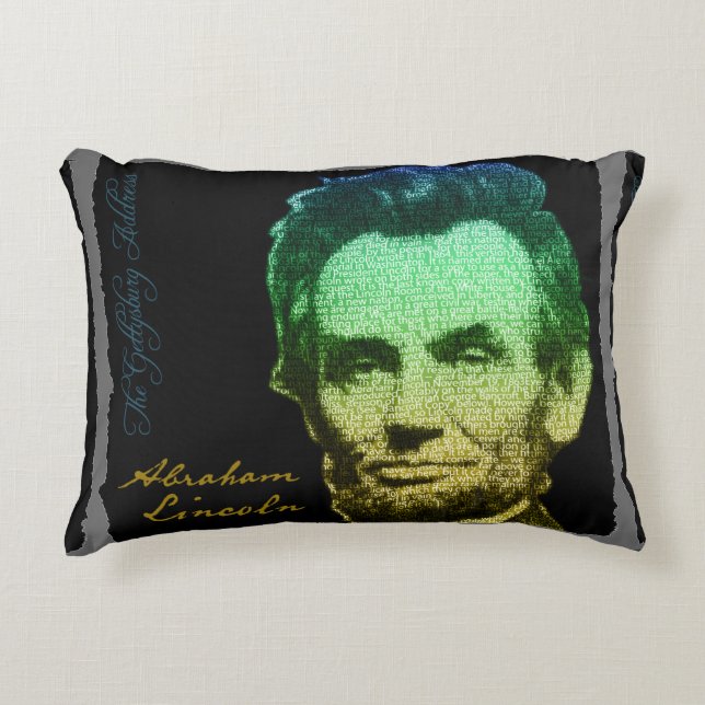 Lincoln Portrait Text Poster Dekokissen (Vorderseite)