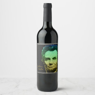 Lincoln Portrait Text Poster Weinetikett