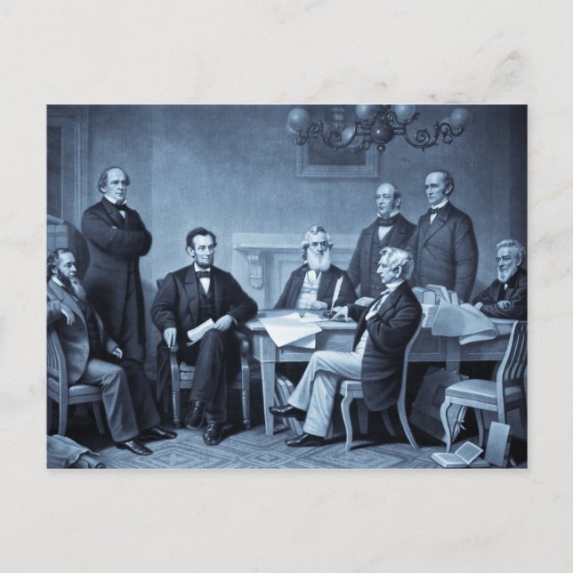 Lincoln Reading the Emanzipation Proclamation Postkarte (Vorderseite)