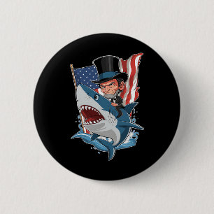 Lincoln Riding Shark Phantastisch Amerikanische Un Button