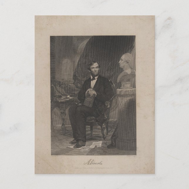 Lincoln sieht nach Washington Postkarte (Vorderseite)