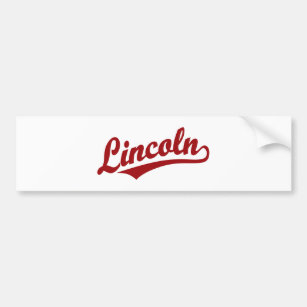 Lincoln-Skriptlogo im Rot Autoaufkleber