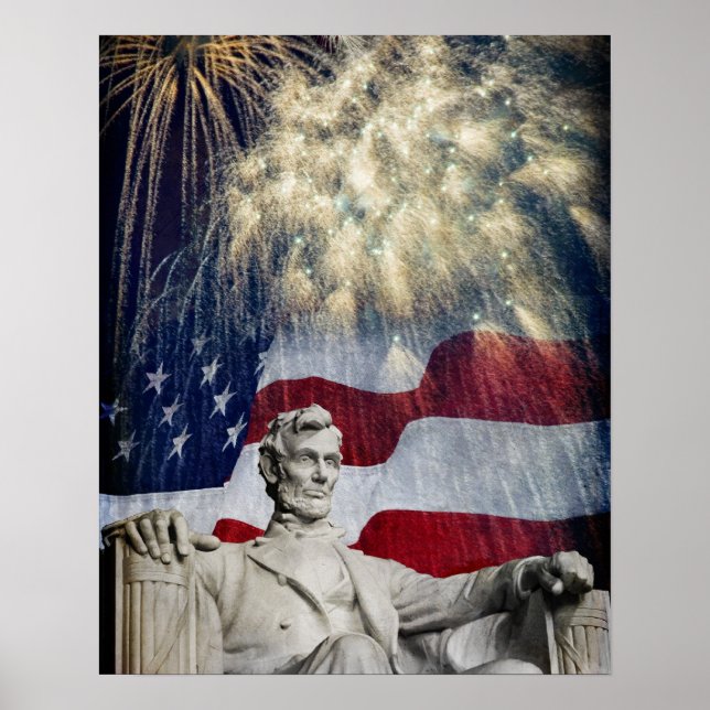 Lincoln und Feuerwerke Poster (Vorne)