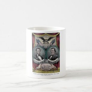 Lincoln und Johnson-Wahl-Fahne 1864 Kaffeetasse