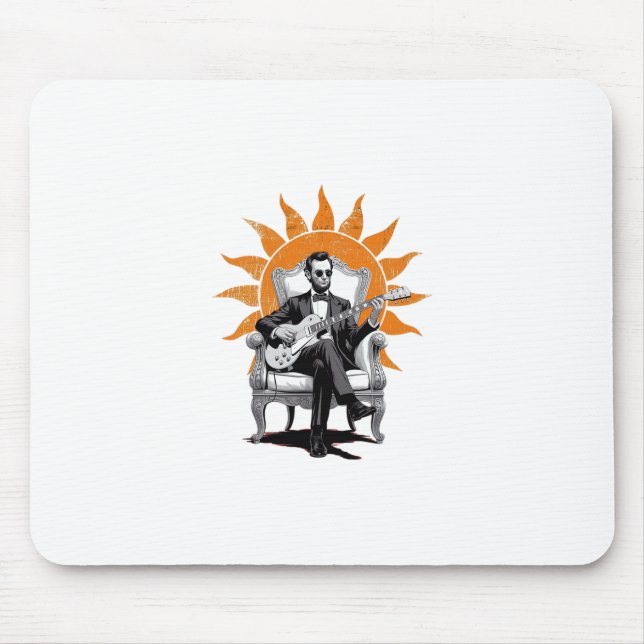 Lincoln Unplugged – Lustige Abraham Lincoln Gitarr Mousepad (Vorne)