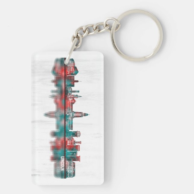 Lincoln USA Skyline Schlüsselanhänger (Rückseite)