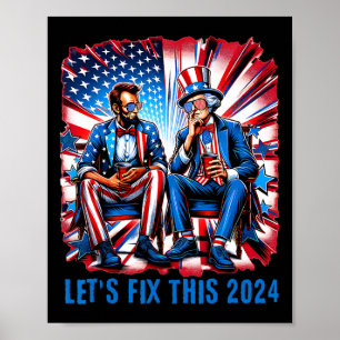Lincoln Washington Usa Patriotic Election Ließ Fix Poster