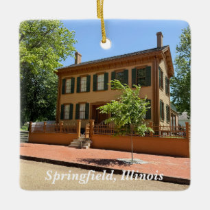 Lincoln Zuhause Historic Site in Springfield IL Keramikornament