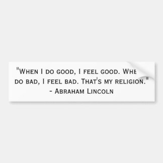 Lincolns Religion Autoaufkleber