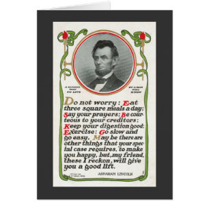 Lincolns vernünftige Weise, zu leben Karte