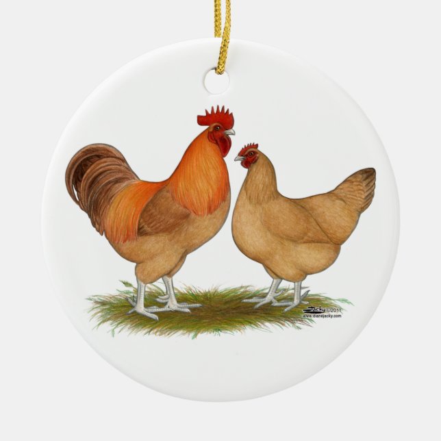 Lincolnshire Buff Chickens Keramikornament (Vorne)
