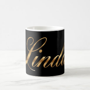 Linda gold Design Lettering Tasse