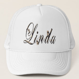 "Linda" Name aus weißen Tigern gemacht, Truckerkappe