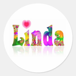Linda Runder Aufkleber