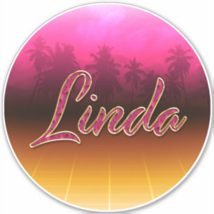Linda Vorname Name golden pink Aufkleber Sticker