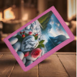 Lindas Herz unter den Bergen Trifold Geldbörse<br><div class="desc">Ein herzförmiger Stein mit dem Namen Linda,  umgeben von Rose,  eingebettet in sanfte,  weiße Steine auf einem Seeufer.</div>