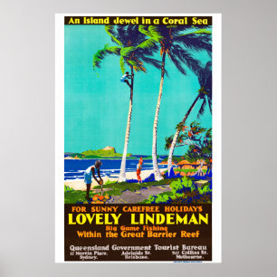 Lindeman Island Vintag australisches Poster