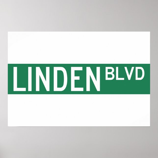 Linden Boulevard Sign Poster (Vorne)