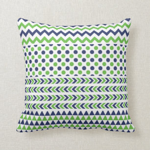 Lindergrüne und navy Blue Druckkissen Kissen