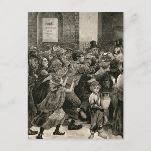 Linderung der Arbeitslosen in London Postkarte
