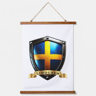Lindgren Sweden Heritage Shield Wandteppich Mit Holzrahmen
