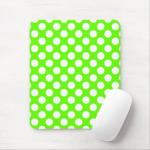 Lindgrün und weiße Polka-Punkte Mousepad