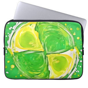 Lindgrüne Spirale Laptopschutzhülle