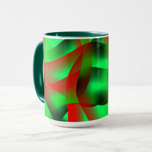Lindgrüne und klare rote Wellen, mit Schatten? Tasse