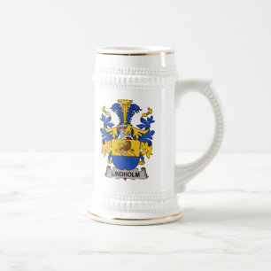 Lindholm Familienwappen Bierglas