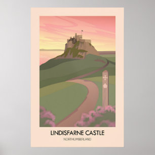 Lindisfarne Castle Northumberland Reiseplakat Poster