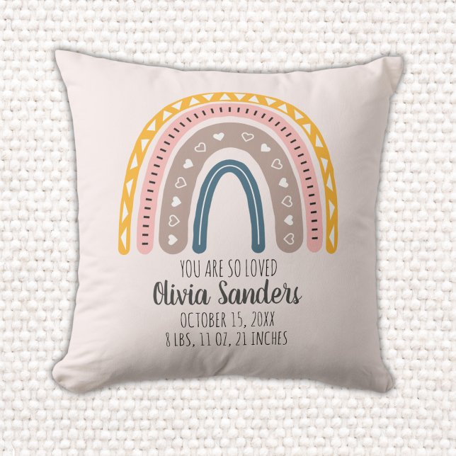 Lindo Arcoiris Boho Acuarela Multicolor  Kissen (Von Creator hochgeladen)