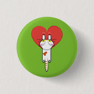 Lindo Gatito aferrado al amor. Gato, cat, kitten. Button