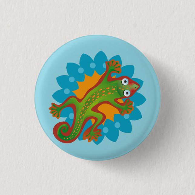 Lindo Lagarto en flor, lizard Button (Vorderseite)